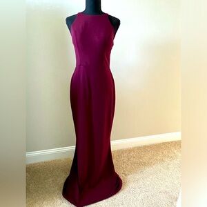 WOMENS EVENING HALTER DRESS - plum color 💜